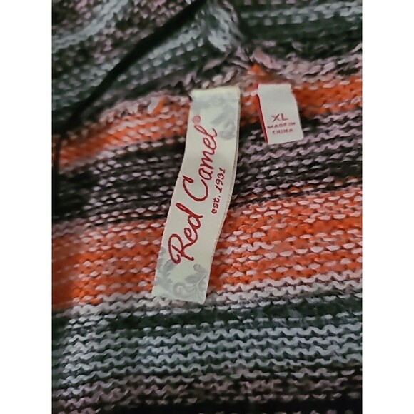 Red Camel Southwestern Cardigan XL Womens Open Front Long Sleeve Cowgirl Hood - Picture 5 of 8